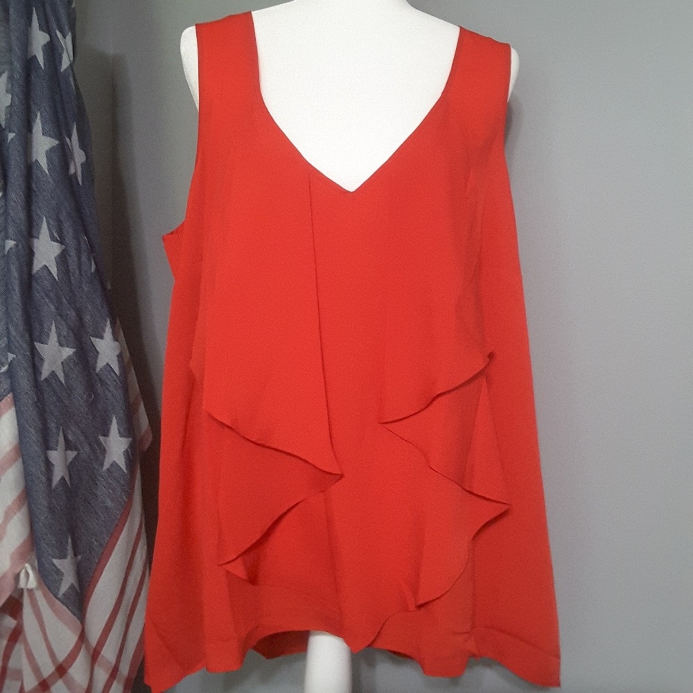 Bisou Bisou Michele Bohbot Blouse 0X - Red
